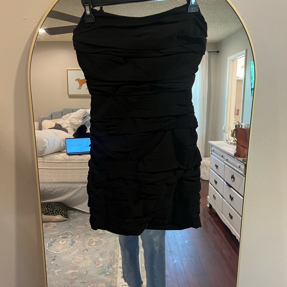 Elegant Black Ruched Dress